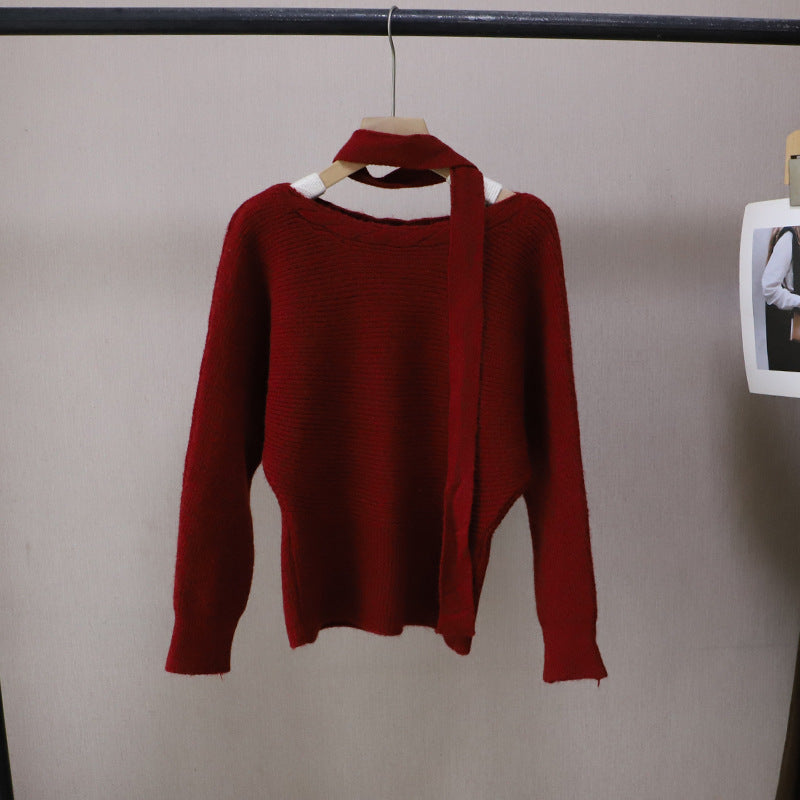 Winter Off-Shoulder Slim Sweater