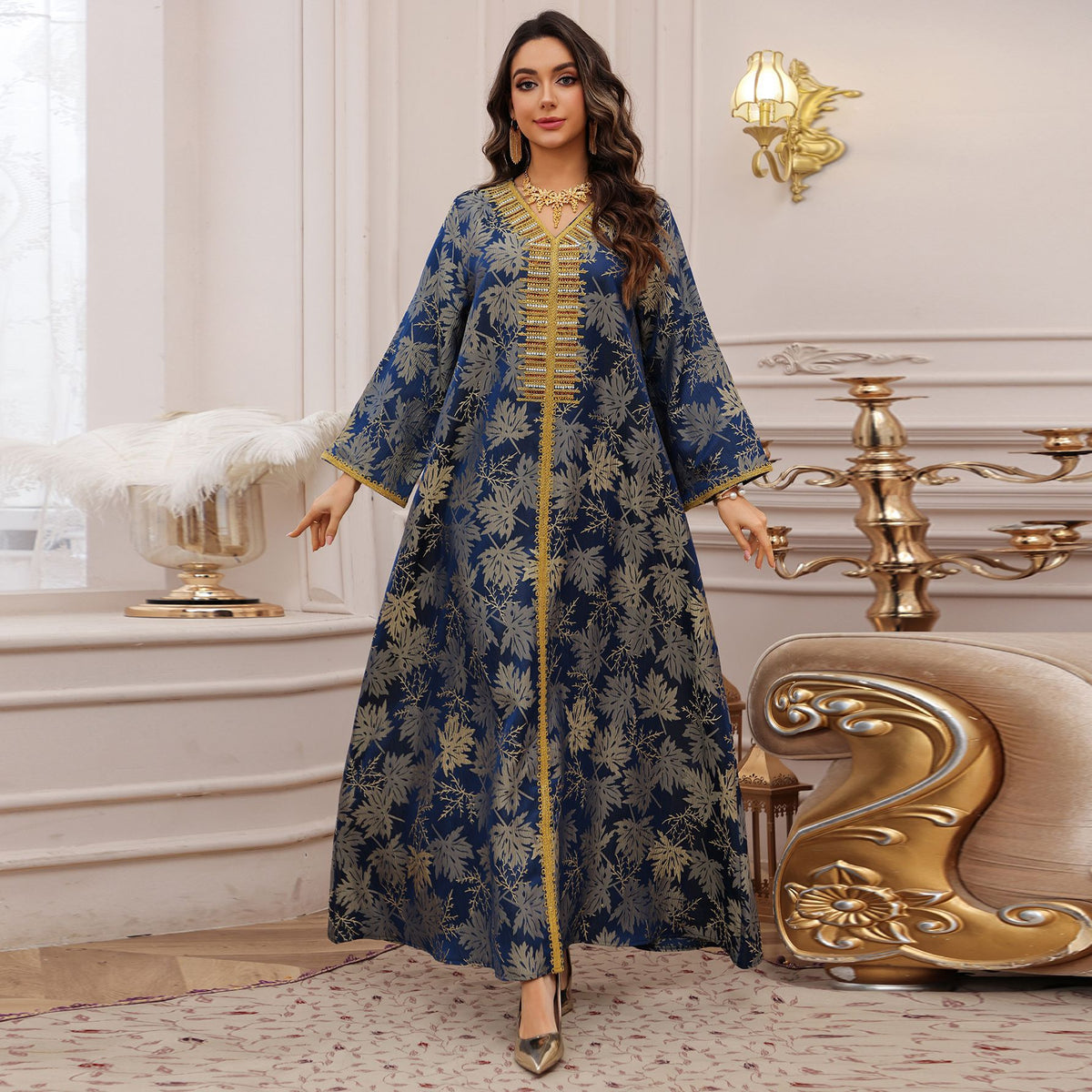Embroidered Floral Sequin Dress for Women
