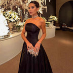Mouwloze jurk voor dames, sexy rugvrij, effen kleur, elegant, strapless