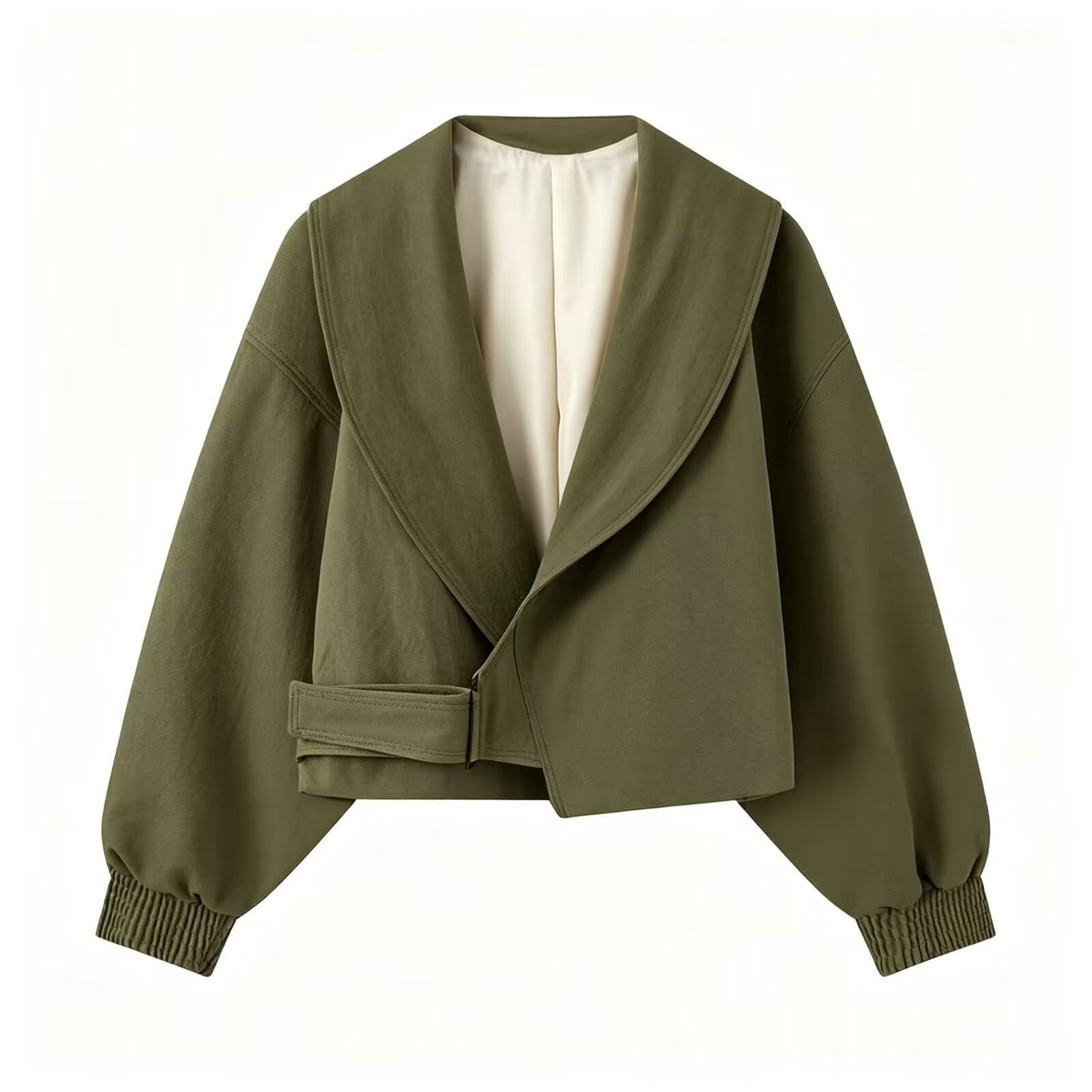Versatile casual minimalist buckle suit collar jacket