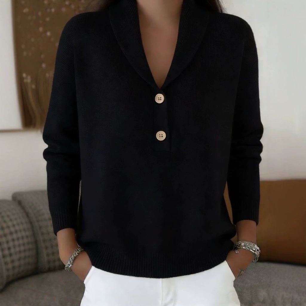 Knitted button sweater for women in autumn and winter