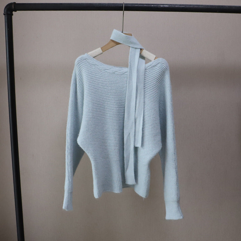 Winter Off-Shoulder Slim Sweater