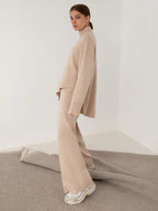 Women’s Elegant Turtleneck Sweater & Wide-Leg Pants Set