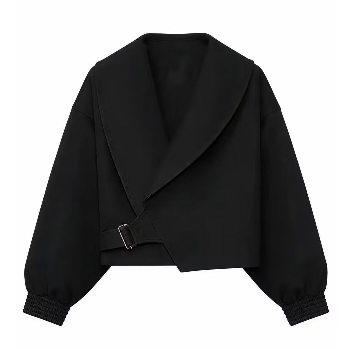 Versatile casual minimalist buckle suit collar jacket
