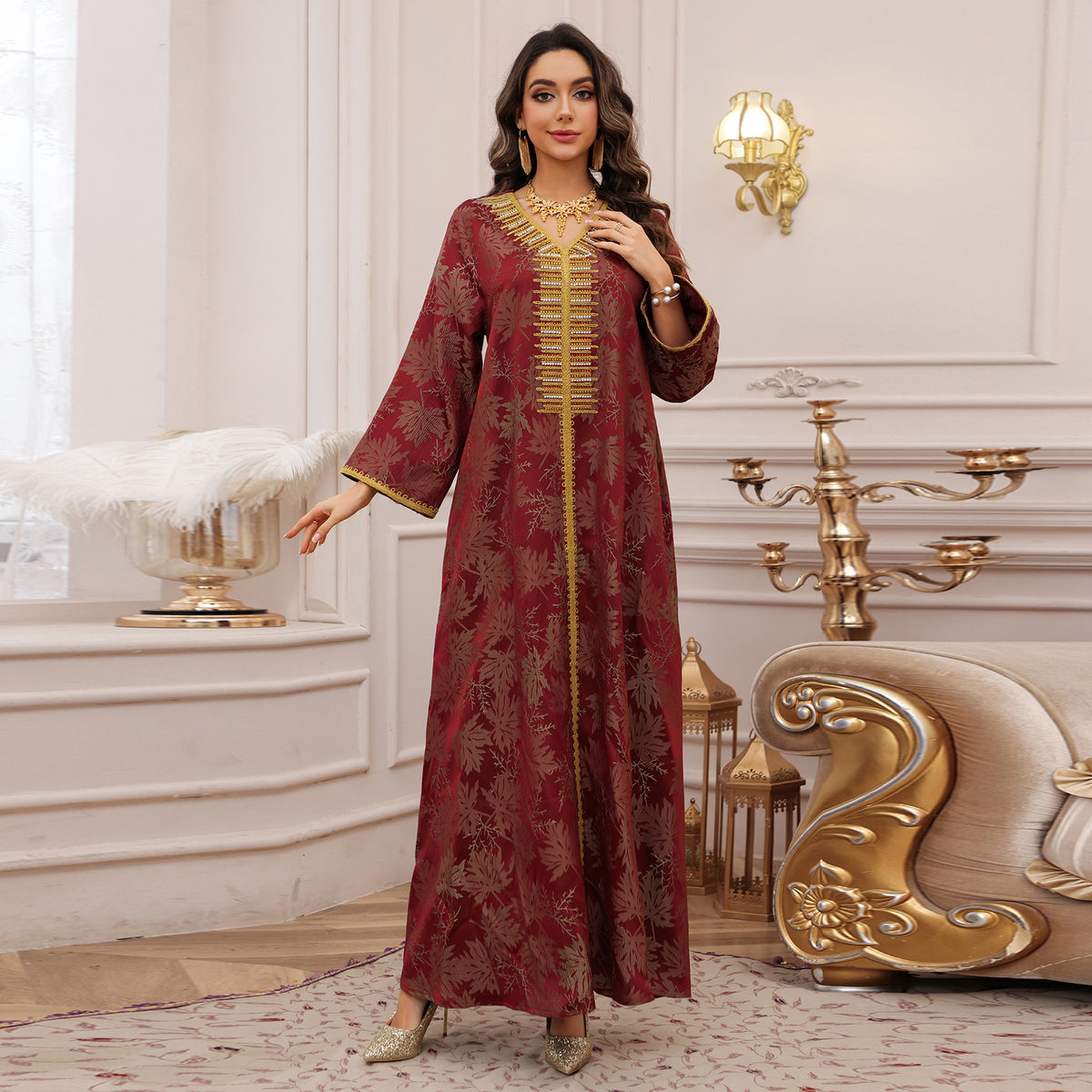 Embroidered Floral Sequin Dress for Women