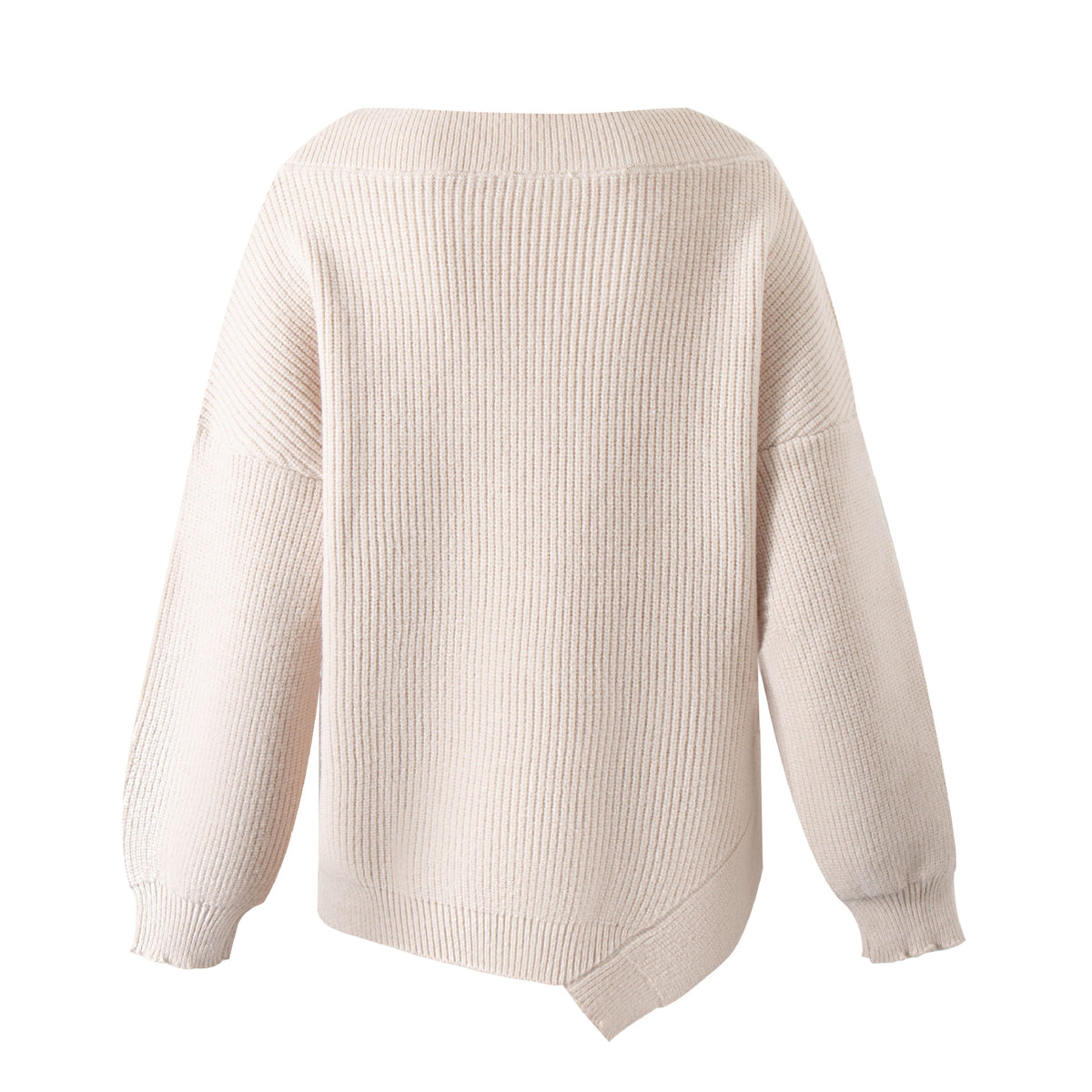 American lazy style loose elastic thread groove irregular knitting sweater
