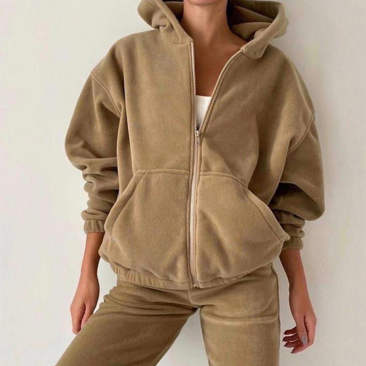 Sporty Casual Hoodie Set for Women, Outerwear, New Style Women's Clothing