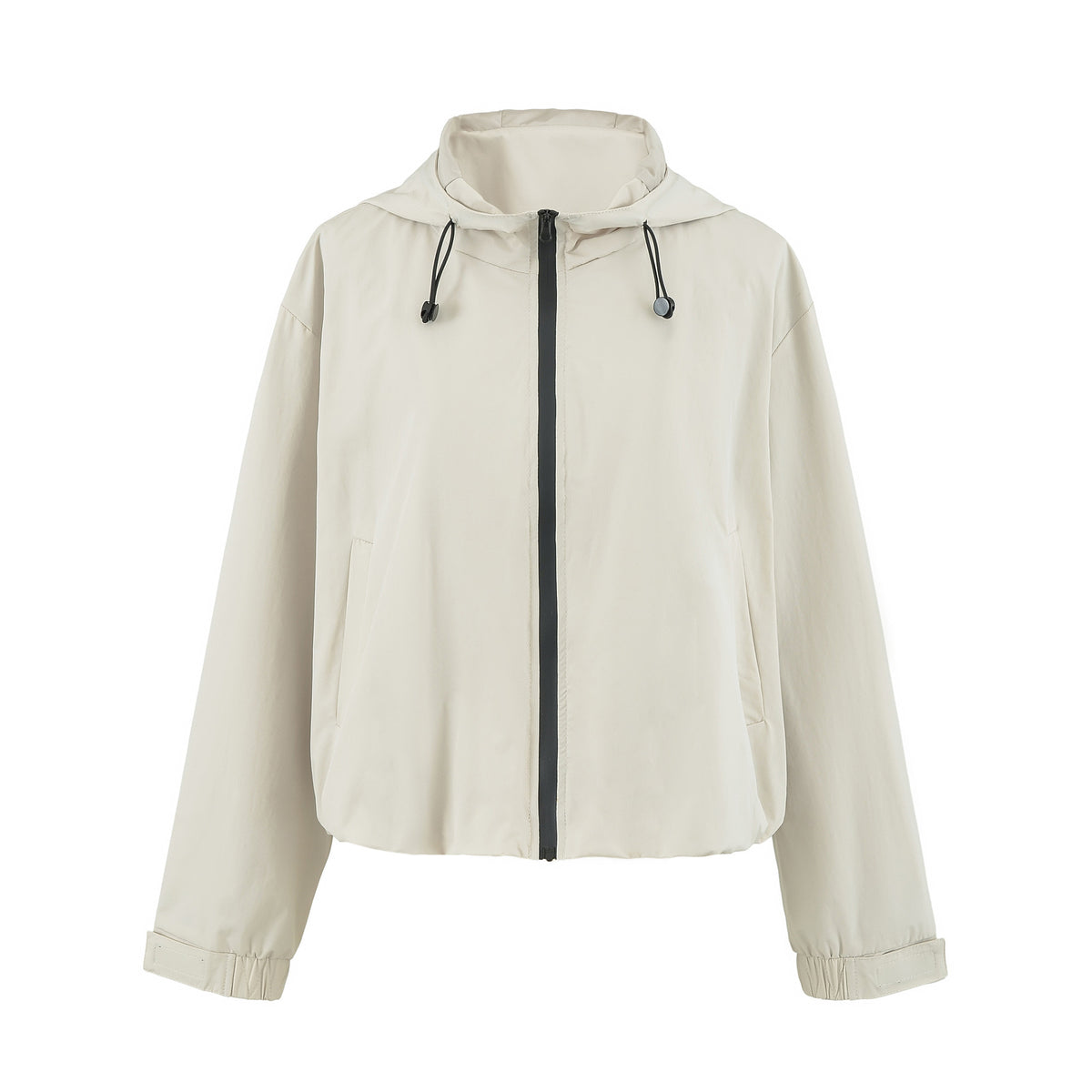 Outdoor Cropped Hooded Jacket for Women Loose Casual