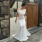 Sexy strapless temperament one shoulder dress for women