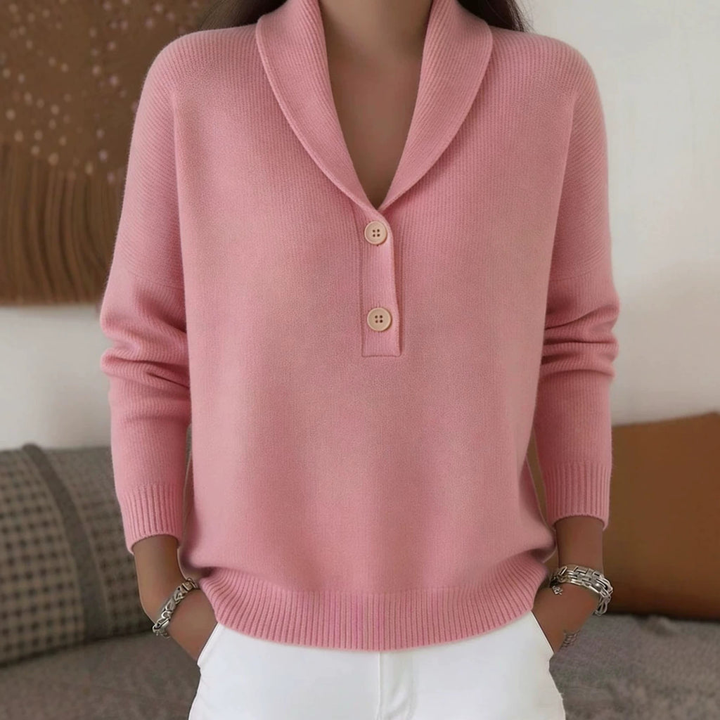 Knitted button sweater for women in autumn and winter