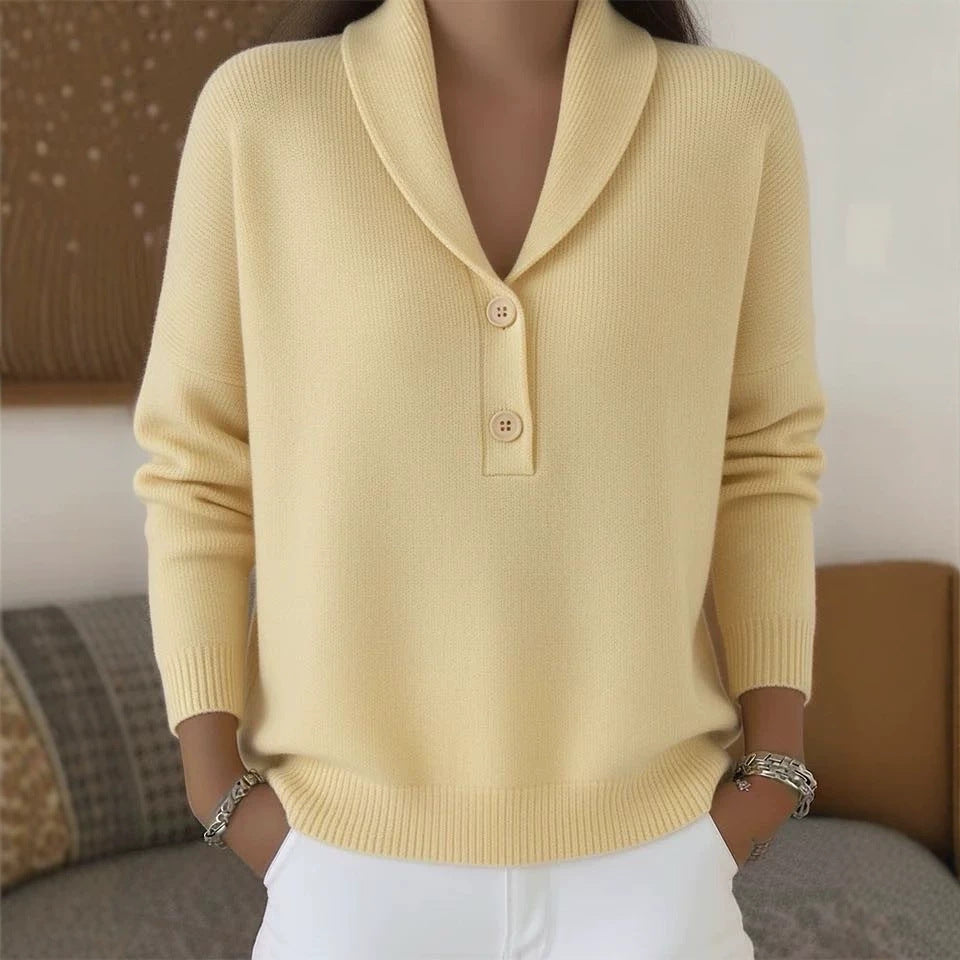 Knitted button sweater for women in autumn and winter