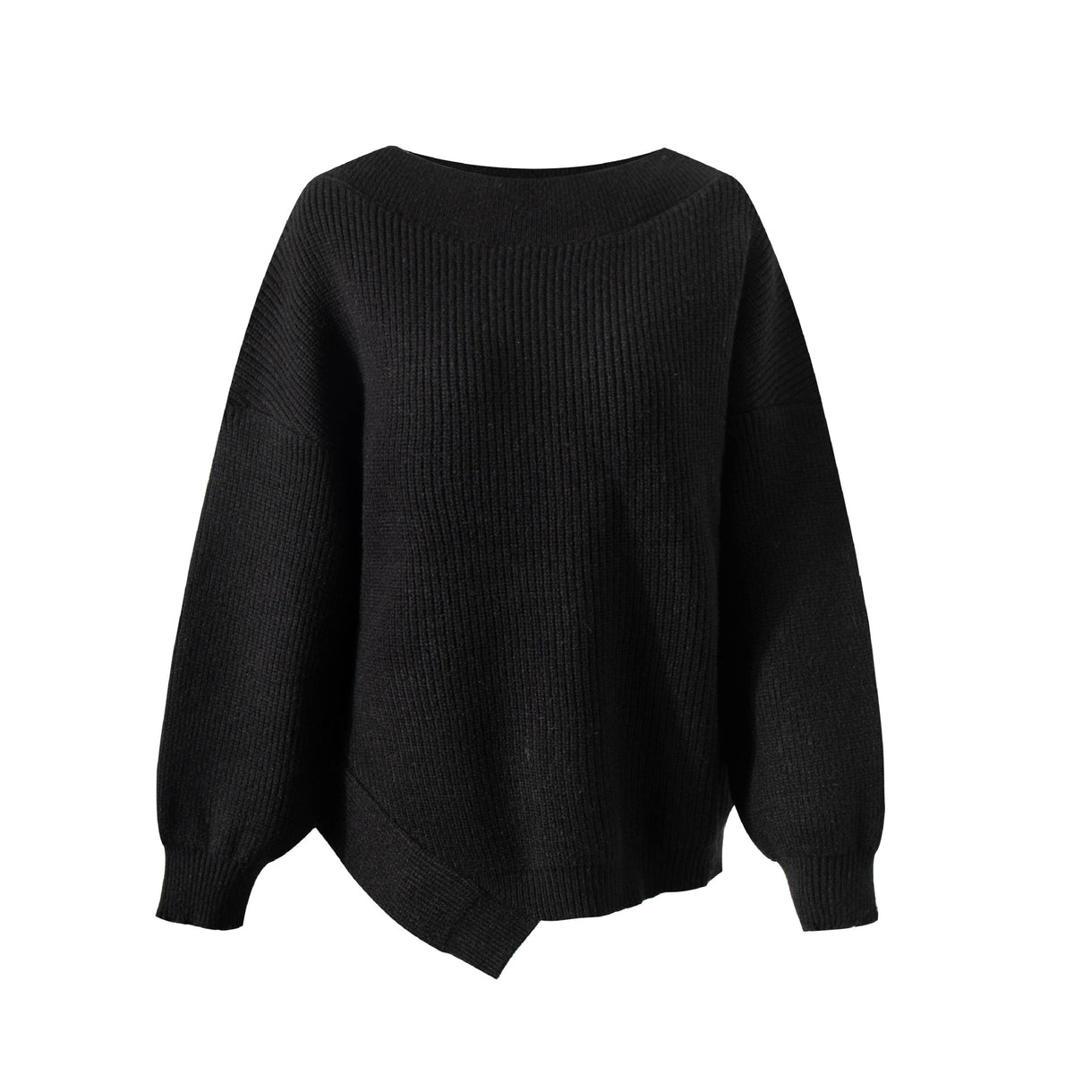 American lazy style loose elastic thread groove irregular knitting sweater