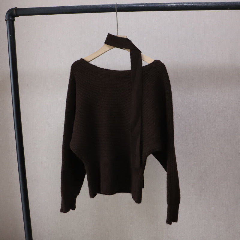 Winter Off-Shoulder Slim Sweater