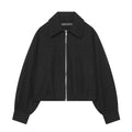 Zipper collar soft jacket for women
