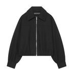 Zipper collar soft jacket for women