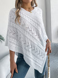 Women's autumn and winter celebrity style elegant casual solid color twist loose cape sweater coat