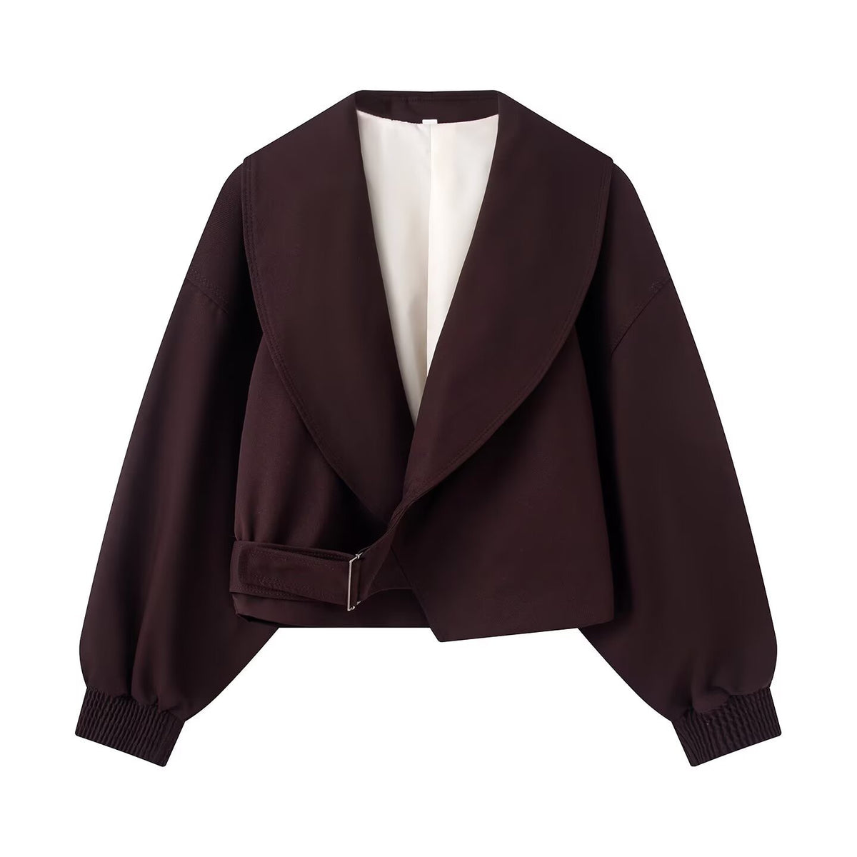 Versatile casual minimalist buckle suit collar jacket