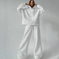 Hooded Pocket Sweatshirt Set Two-Piece Outfit for Women