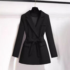 Korean-style women's suit jacket, high-end temperament, loose-waisted suit jacket for women, trendy casual lace-up women's blazer