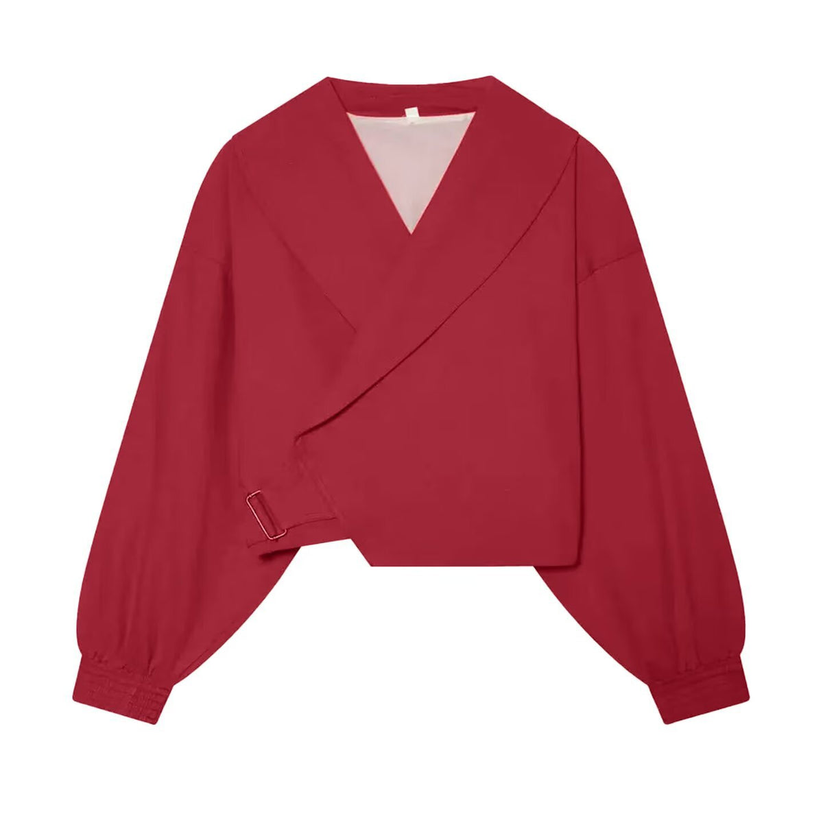 Versatile casual minimalist buckle suit collar jacket