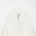 Elastic hem long sleeved stand up collar jacket for women