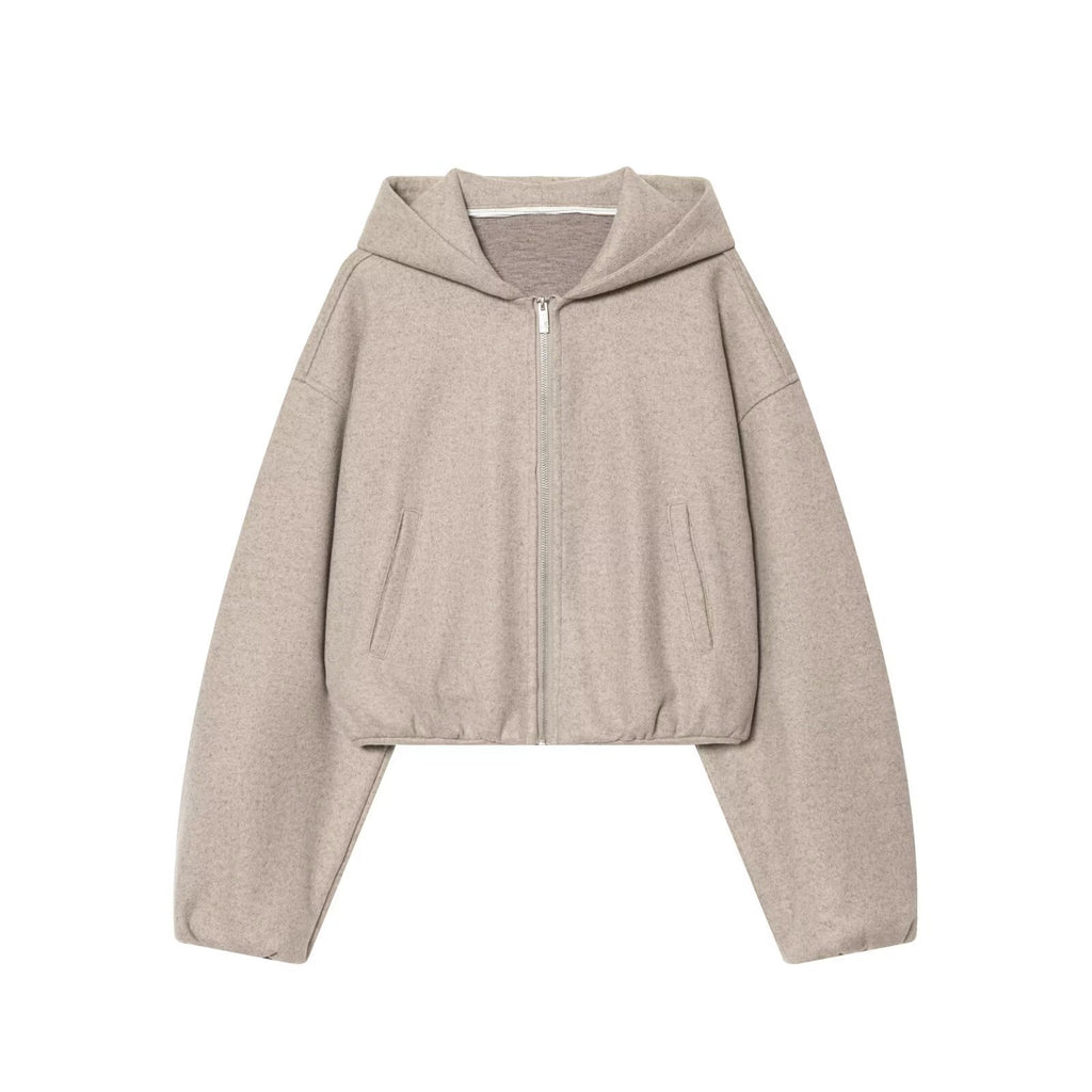 Hooded jacket+high waisted pants women's clothing