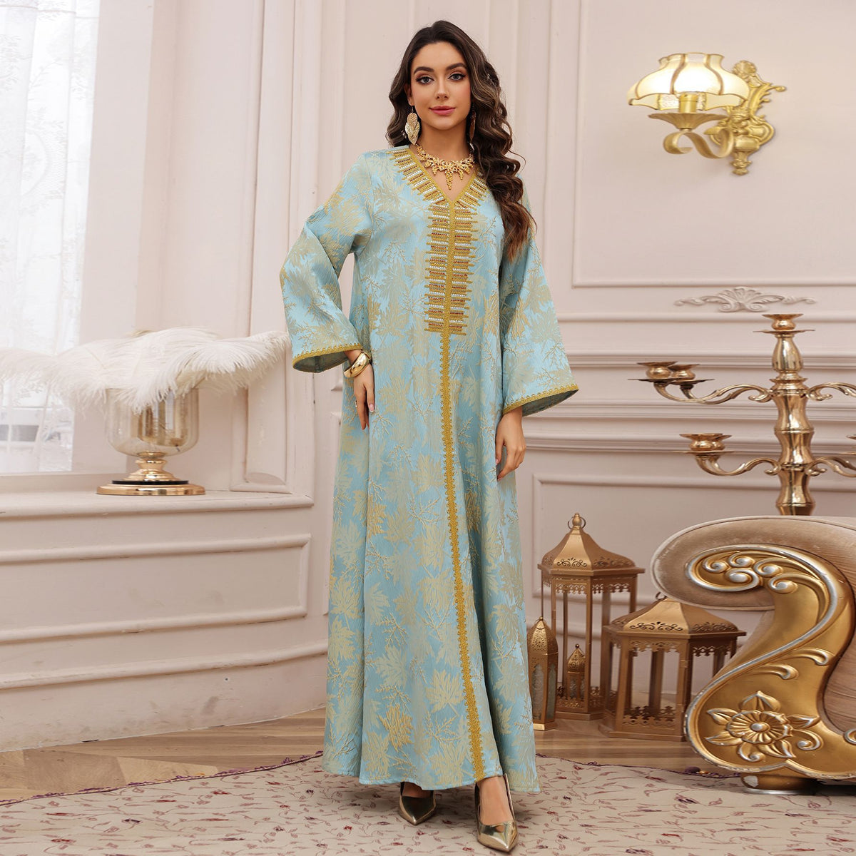 Embroidered Floral Sequin Dress for Women
