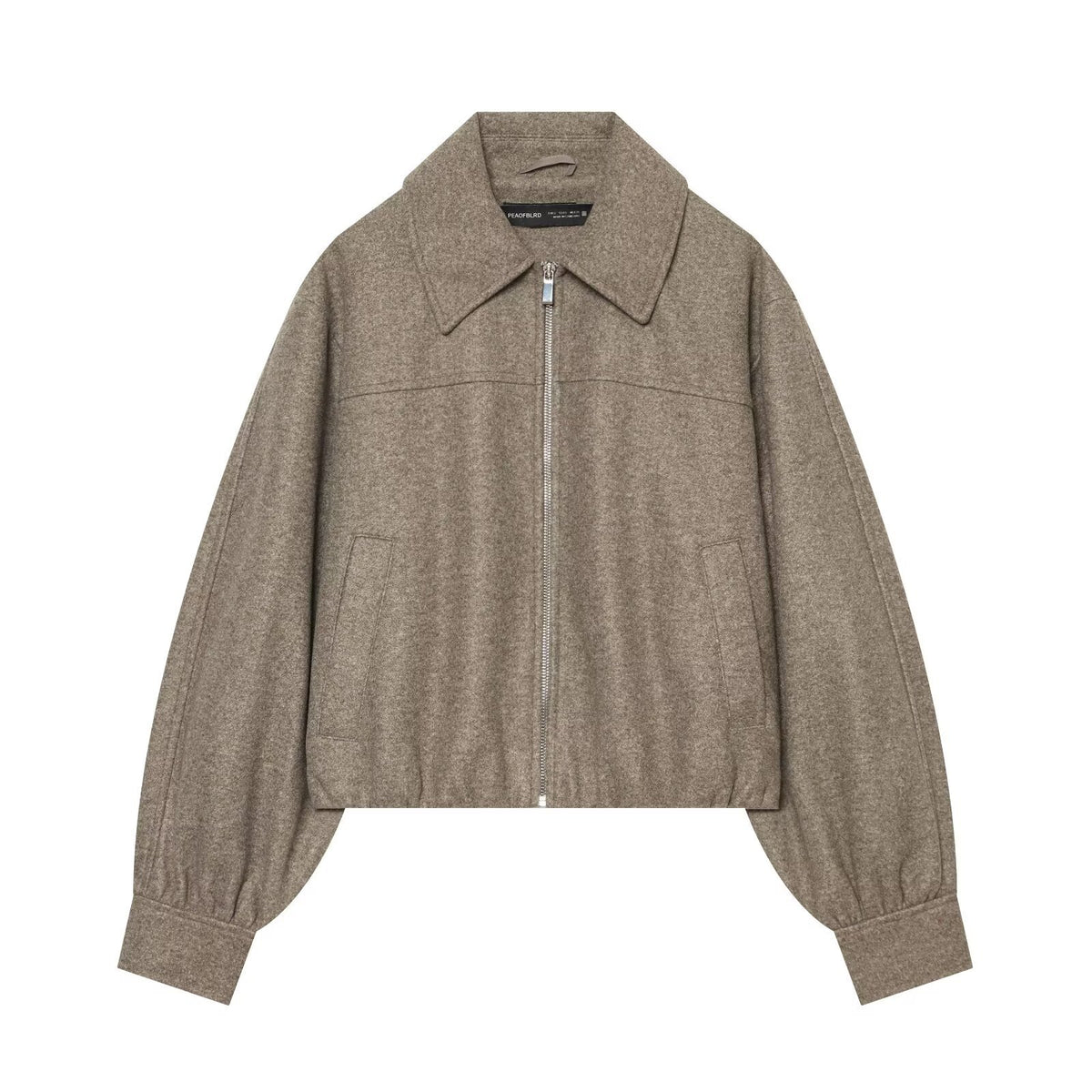 Zipper collar soft jacket for women