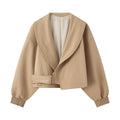 Versatile casual minimalist buckle suit collar jacket