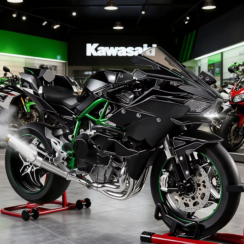Kawasaki Ninja H2R 1:9 Scale Dynamic Model - Smoke Effect Alloy Motorcycle in Gift Box, Collector‘s Edition Cars